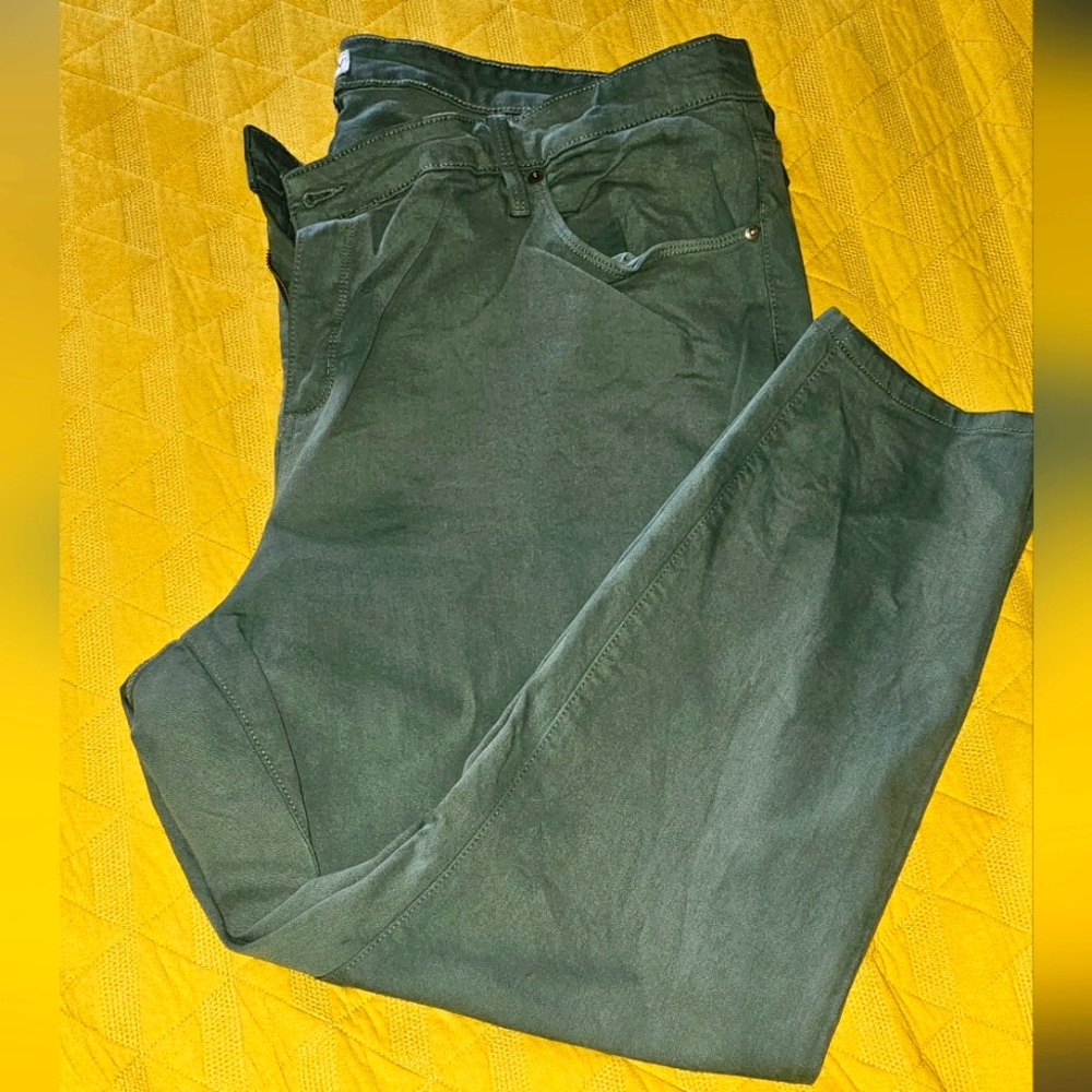 Ava&Viv stretch denim skinny jeans sz 26 hunter green